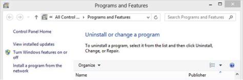 Windows 8.1 Programs and Features