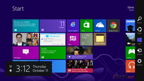 Start Screen Charm Bar Windows 8
