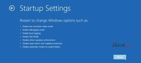 Windows 8.1 Startup Settings Restart