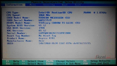 Sistem BIOS Information