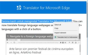 Translate Bahasa di Browser Edge