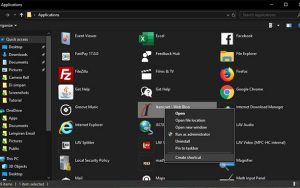 Create shortcut Desktop Aplikasi Windows 10